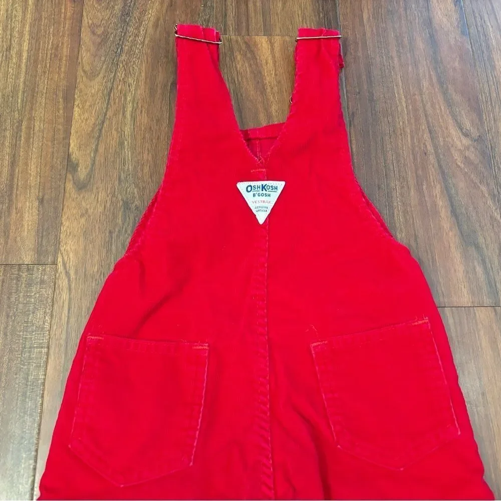 Osh Kosh B’Gosh Vintage red corduroy overalls